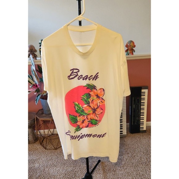 80s T-Shirt, Vintage Tshirt, Beach Equipment, California Turtle Bay, Tropical XL - Picture 6 of 6